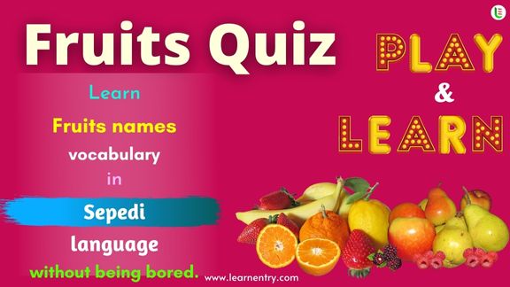 Fruits quiz in Sepedi