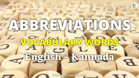 Abbreviation vocabulary words in Kannada and English