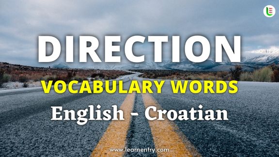 Direction vocabulary words in Croatian and English