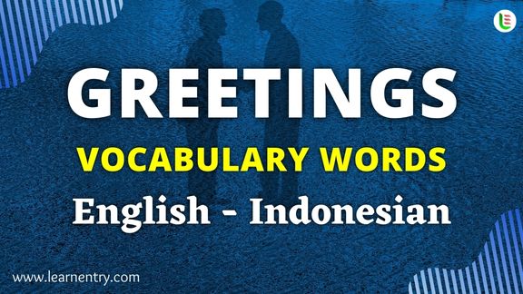 Greetings vocabulary words in Indonesian and English
