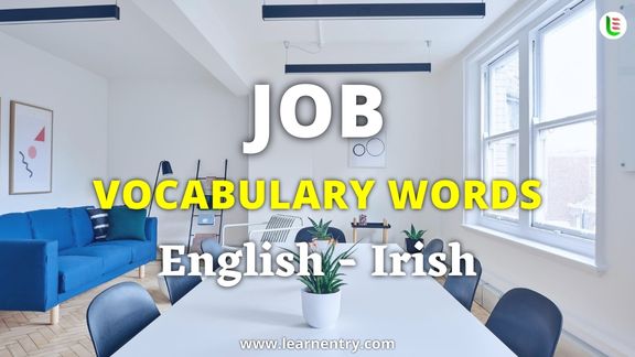 Job vocabulary words in Irish and English