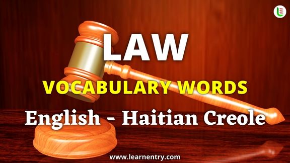 Law vocabulary words in Haitian creole and English
