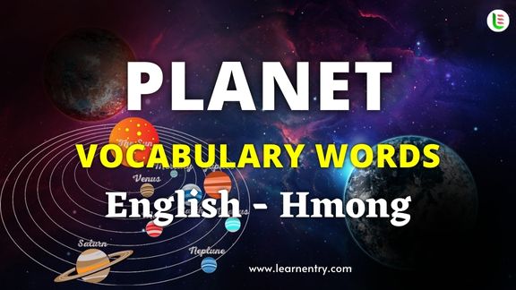 Planet names in Hmong and English