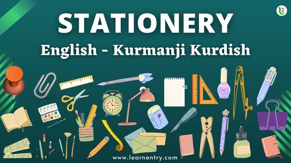 Stationery items names in Kurmanji kurdish and English