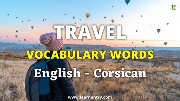 Travel vocabulary words in Corsican and English