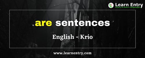 Are sentences in Krio