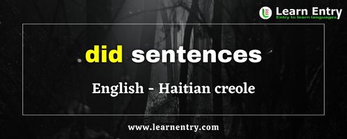 Did sentences in Haitian creole