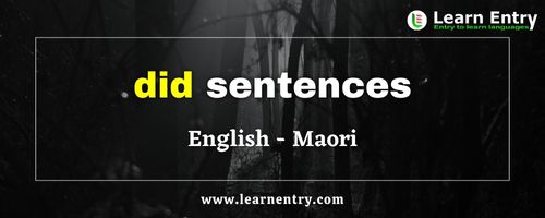 Did sentences in Maori