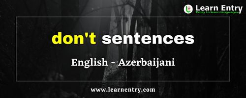 Don't sentences in Azerbaijani