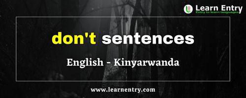 Don't sentences in Kinyarwanda