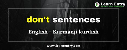 Don't sentences in Kurmanji kurdish