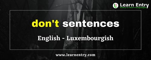 Don't sentences in Luxembourgish