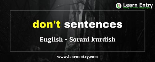 Don't sentences in Sorani kurdish