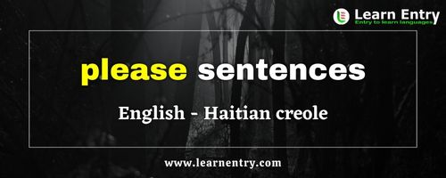 Please sentences in Haitian creole