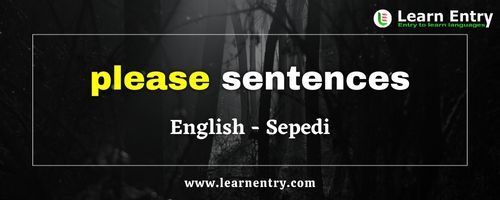 Please sentences in Sepedi