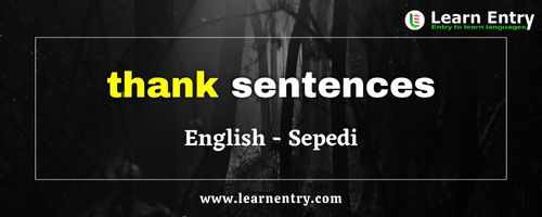 Thank sentences in Sepedi