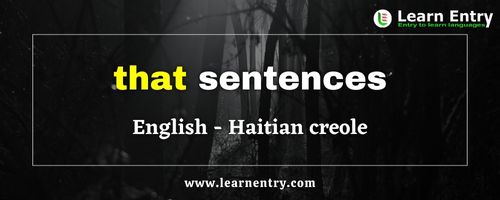 That sentences in Haitian creole