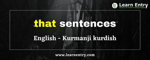 That sentences in Kurmanji kurdish