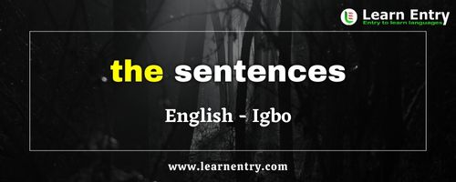 The sentences in Igbo