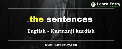 The sentences in Kurmanji kurdish