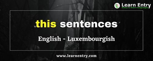 This sentences in Luxembourgish