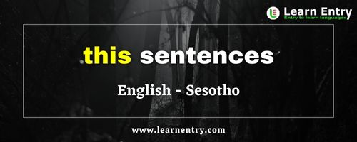 This sentences in Sesotho