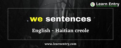 We sentences in Haitian creole