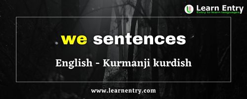 We sentences in Kurmanji kurdish