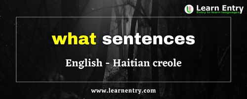 What sentences in Haitian creole