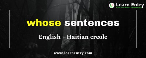 Whose sentences in Haitian creole