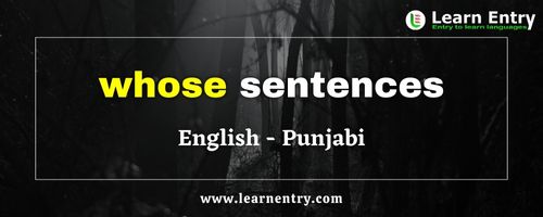 Whose sentences in Punjabi