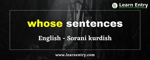 Whose sentences in Sorani kurdish