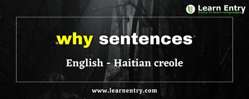 Why sentences in Haitian creole