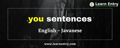 You sentences in Javanese