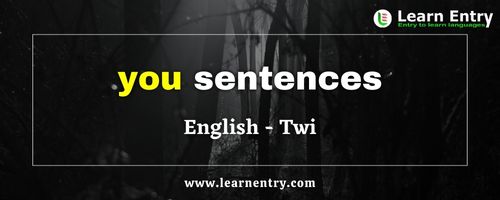 You sentences in Twi