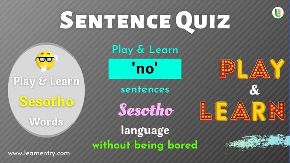 No Sentence quiz in Sesotho