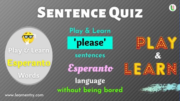 Please Sentence quiz in Esperanto