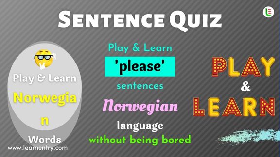 Please Sentence quiz in Norwegian