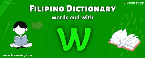 English to Filipino translation – Words end with W