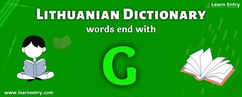 English to Lithuanian translation – Words end with G