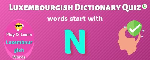 Luxembourgish Dictionary quiz - Words start with N