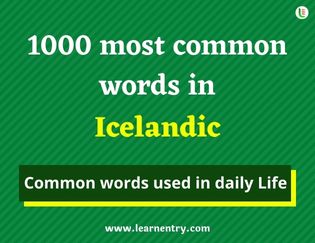 Icelandic 1000 words