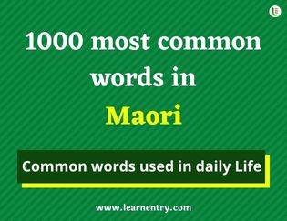 Maori 1000 words