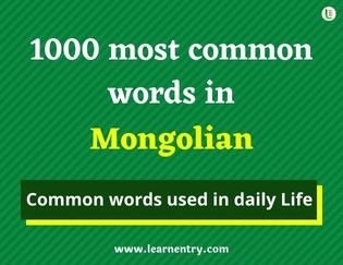 Mongolian 1000 words