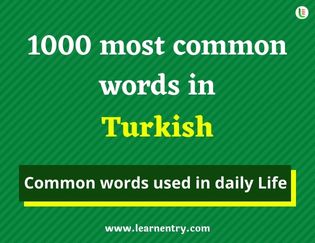 Turkish 1000 words