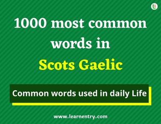 Scots gaelic 1000 words