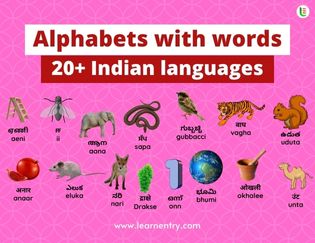 Indian language Alphabets with Words