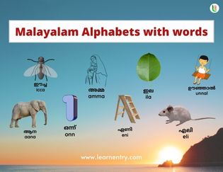 Malayalam Alphabets with words
