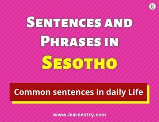 Sesotho Sentences and Phrases