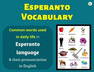 Esperanto Vocabulary